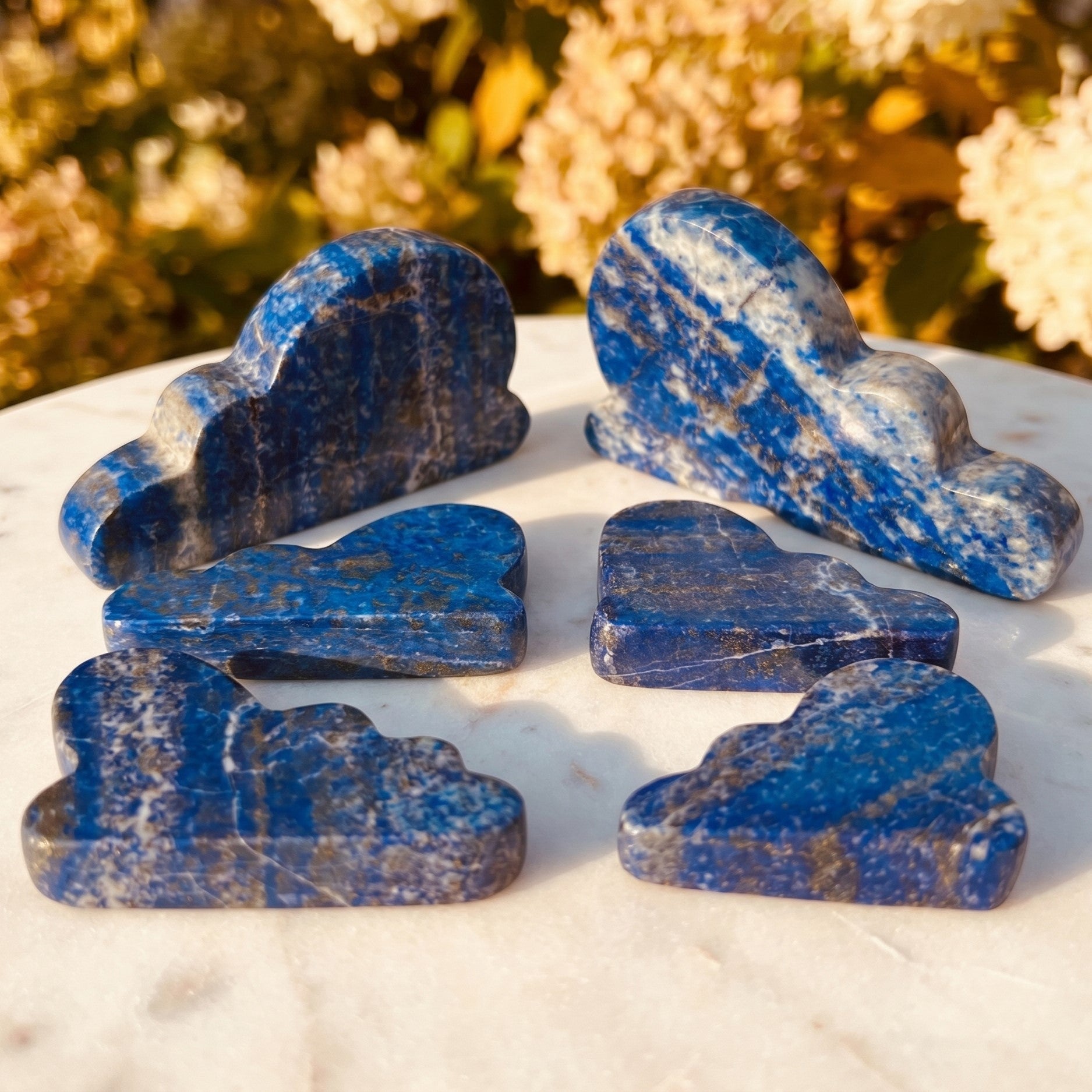 Lapis Lazuli Cloud Shape Carving (Mixed Sizes)