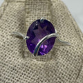 Sterling Silver Oval Flow Amethyst Ring – Size 6 – Calm, Intuition & Spiritual Protection