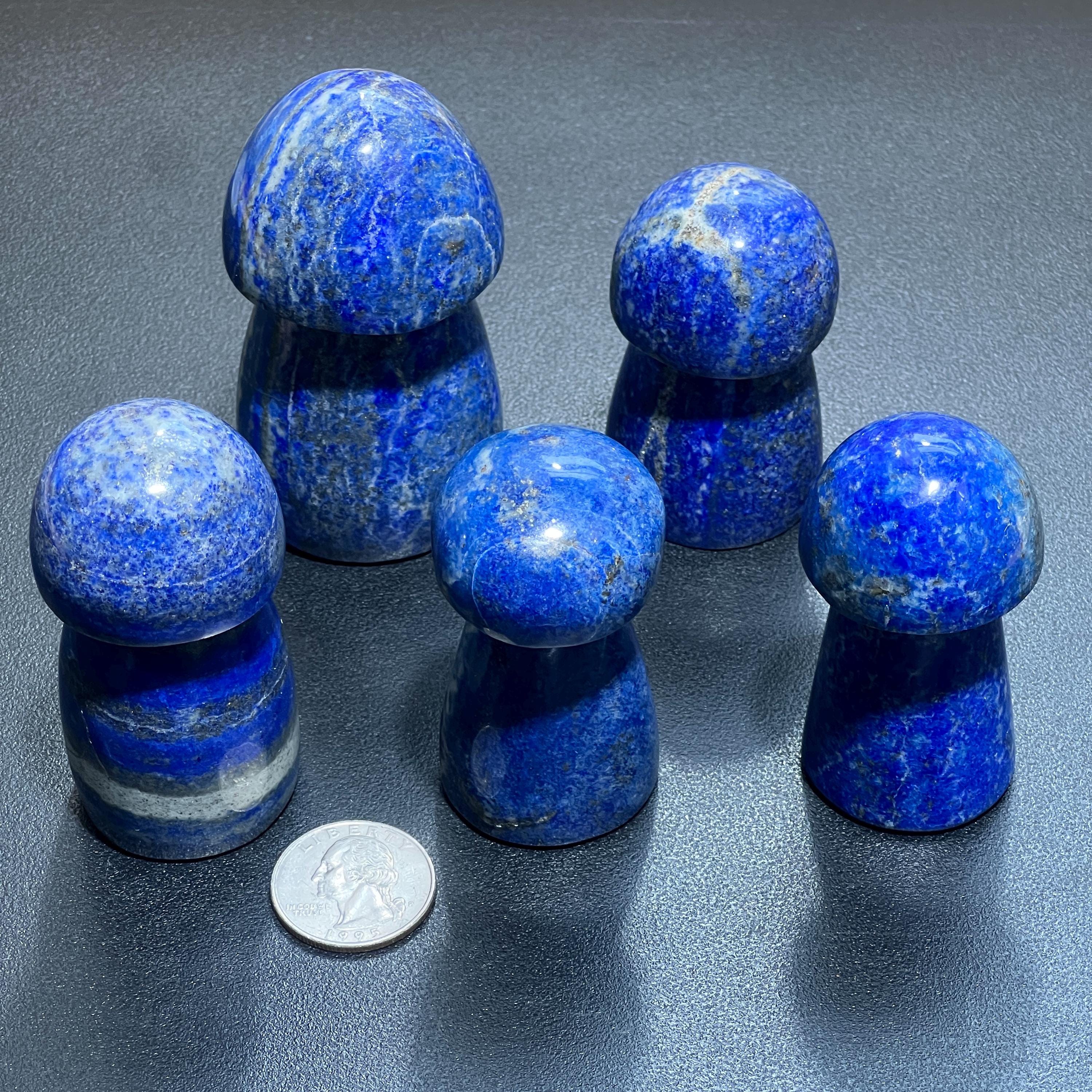Blue Lapis Lazuli Mushroom Carving