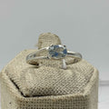 Sterling Silver Split Band Oval Aquamarine Ring- Size 8 - Peace, Courage & Clear Communication
