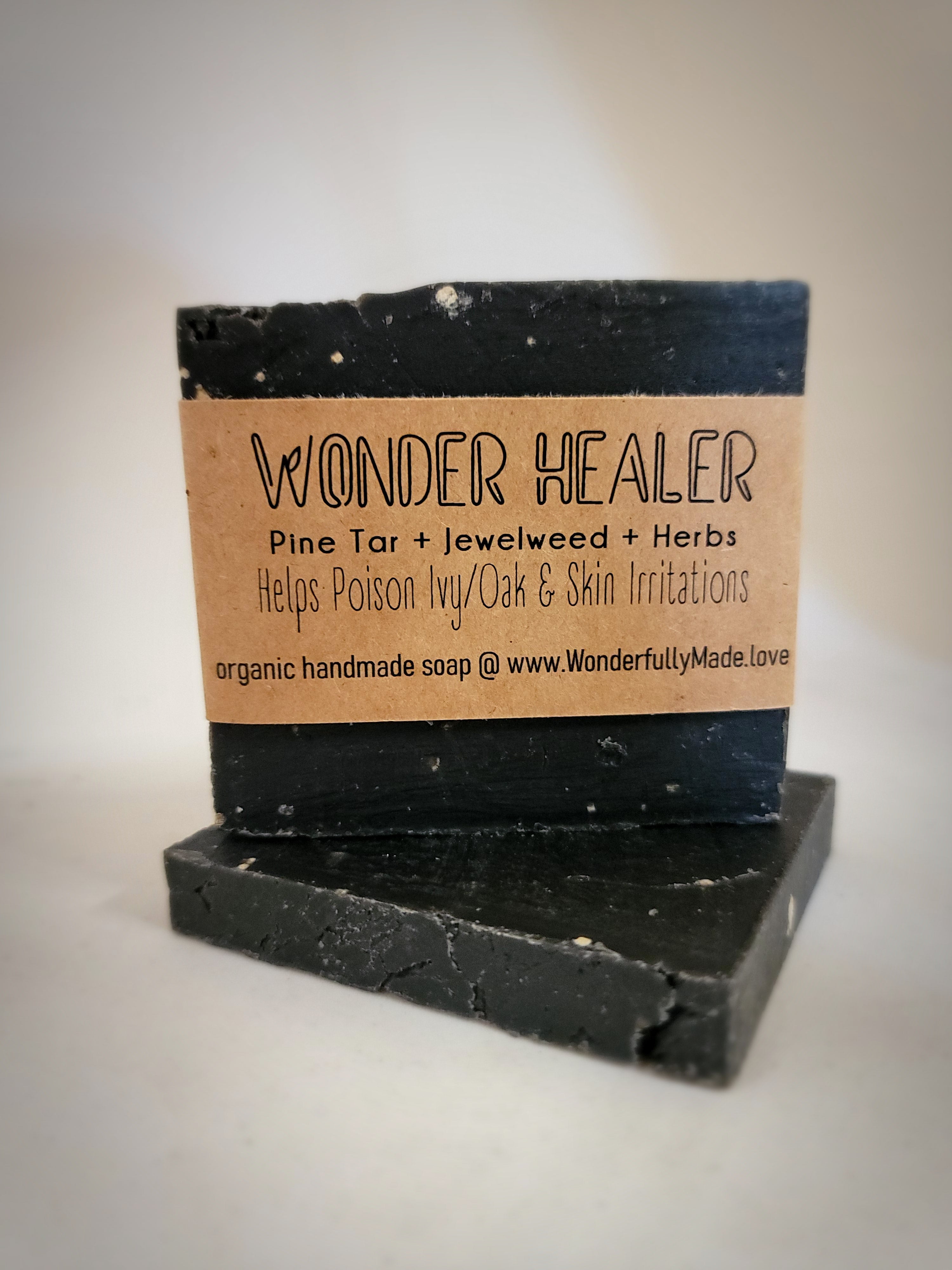 Wonder Healer Soap | Pine Tar | Jewelweed | Herbal | Colloidal Oatmeal | for Poison Ivy and other Skin Ailments