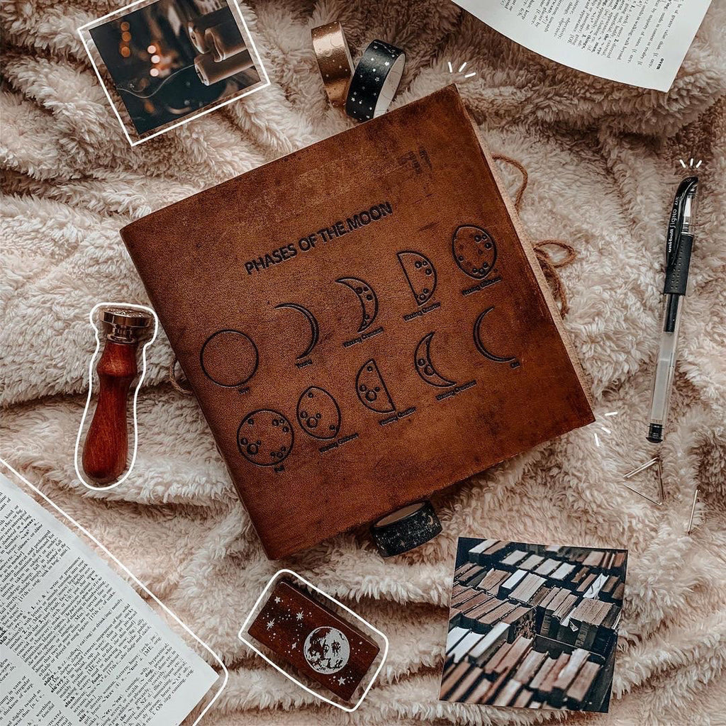 Moon Phases Leather Journal