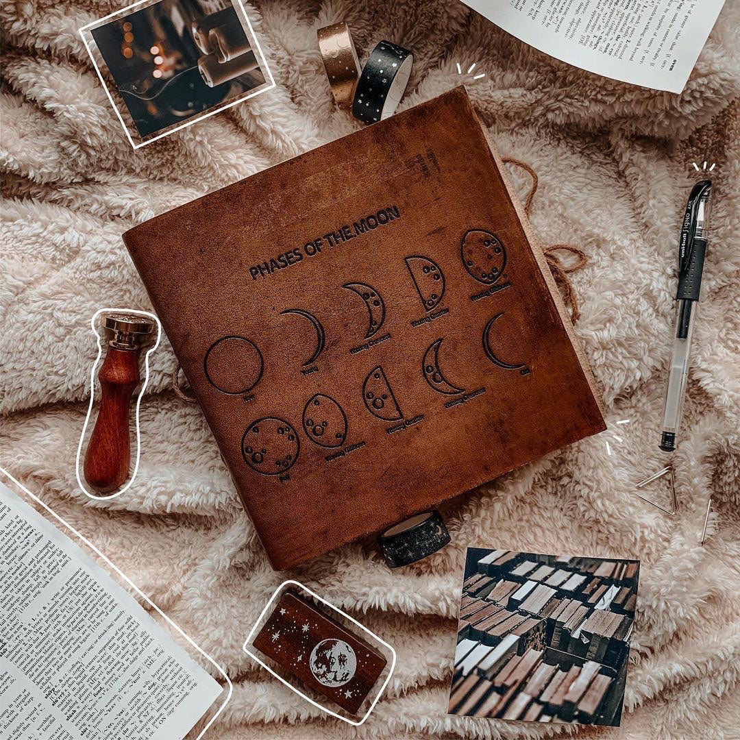 Moon Phases Leather Journal