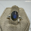 Sterling Silver Deep Blue Labradorite Oval Ring - Size 7 - Magic and Protection