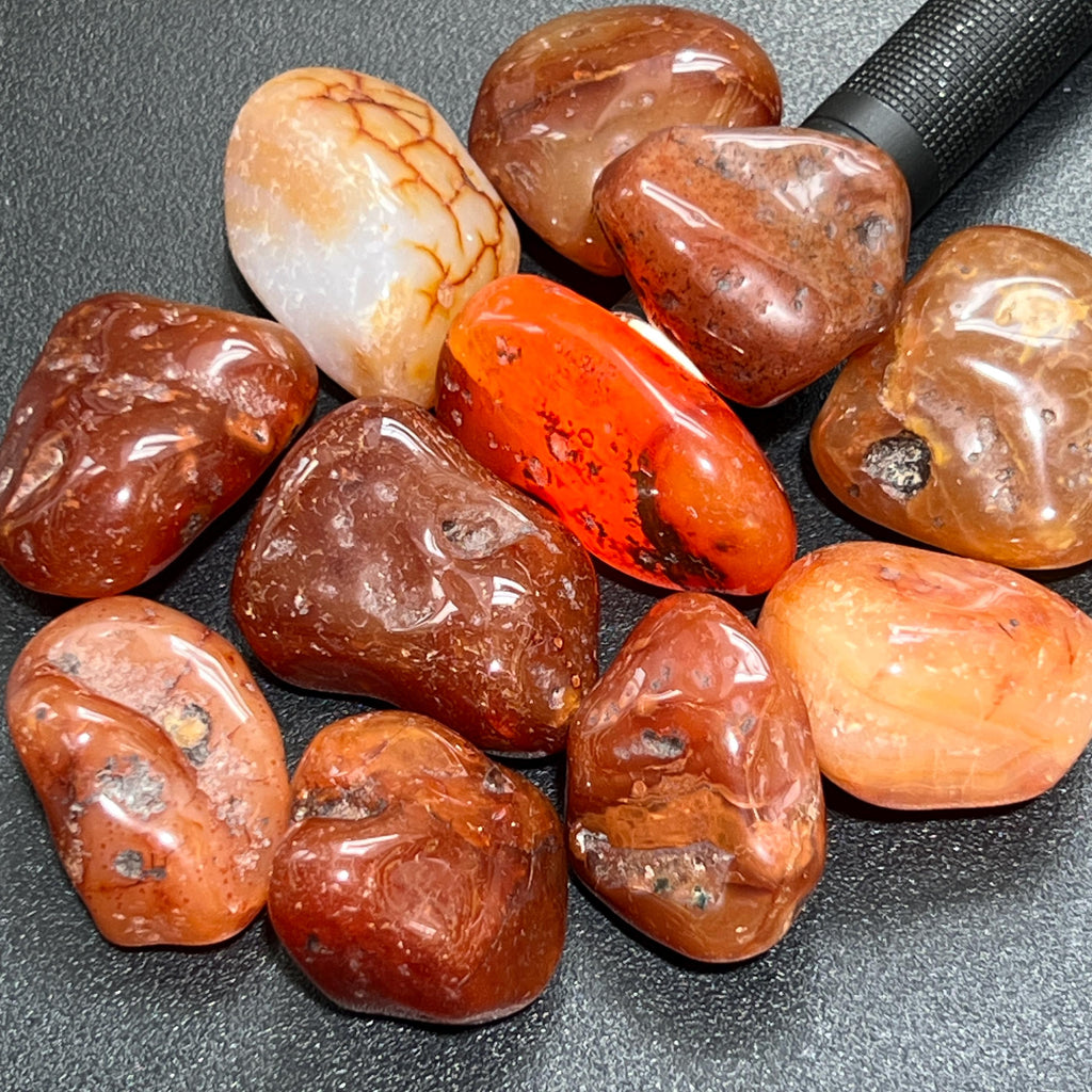 Large Carnelian Red Agate Crystal Tumbled Stones (By The Piece or Pound)
