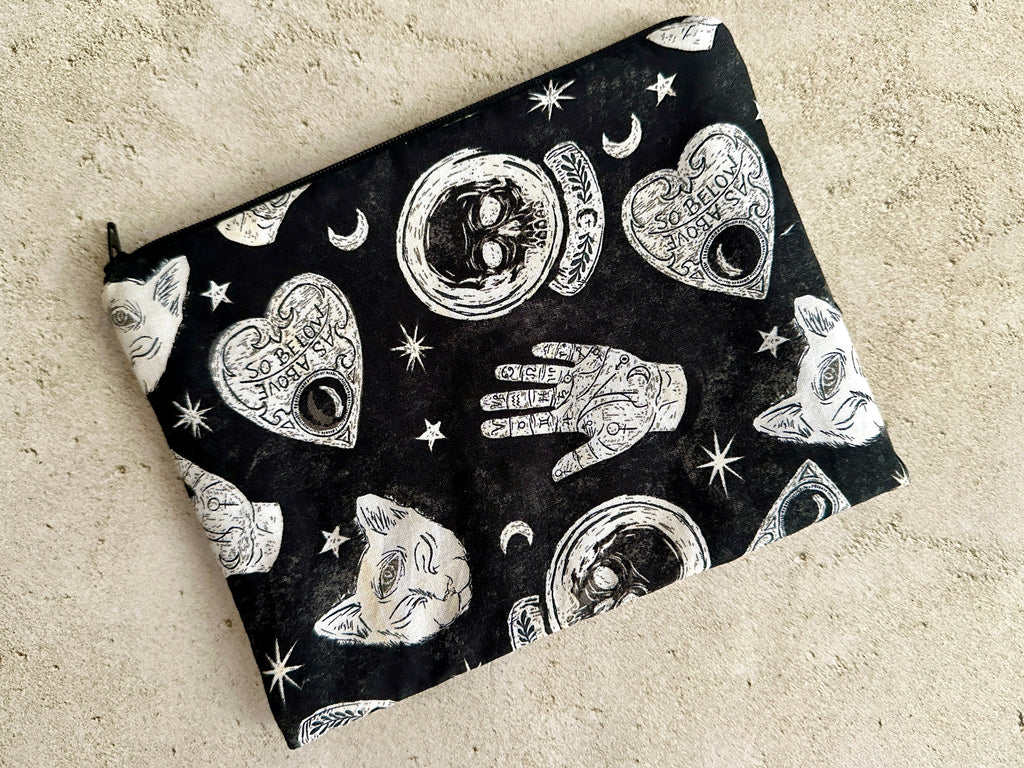Witchy Tarot Card Bag With Zipper - Tarot Deck Storage Bag