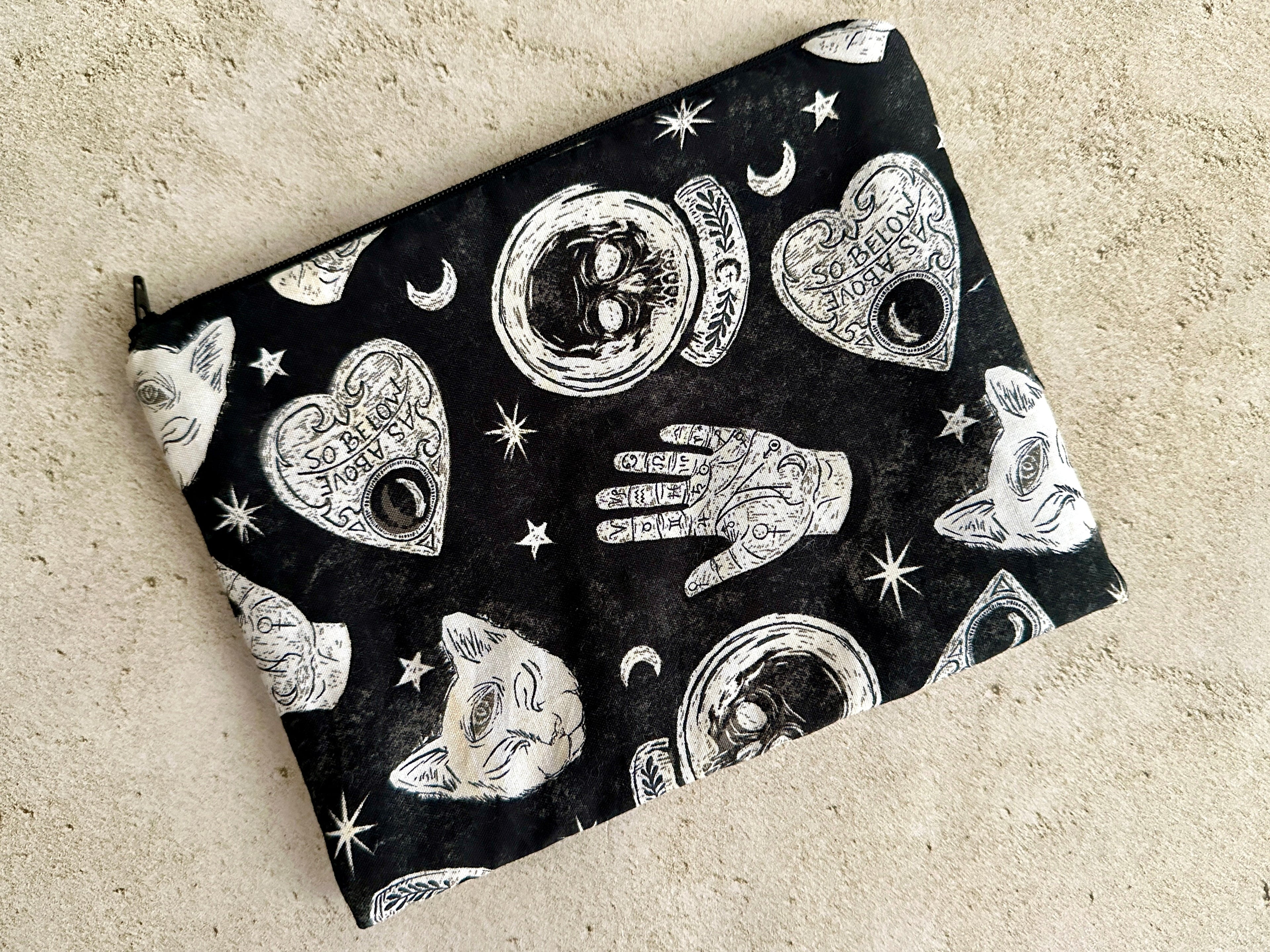Witchy Tarot Card Bag With Zipper - Tarot Deck Storage Bag
