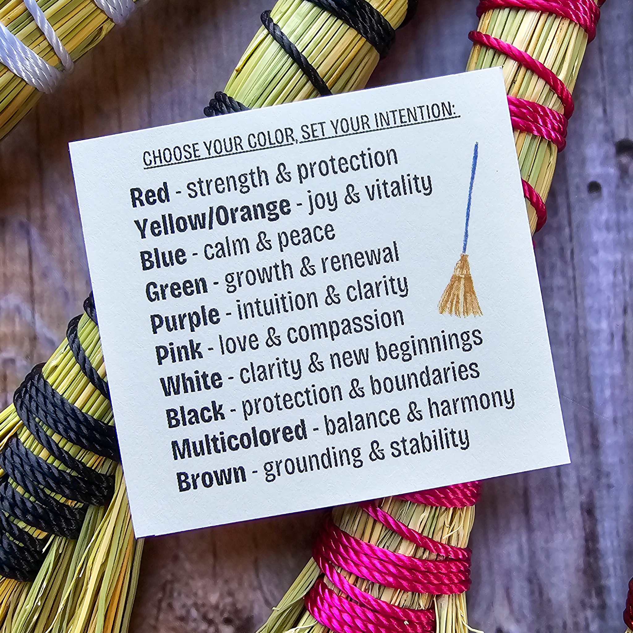 Pocket Intention Broom, Mini Handmade Hawktail Broom
