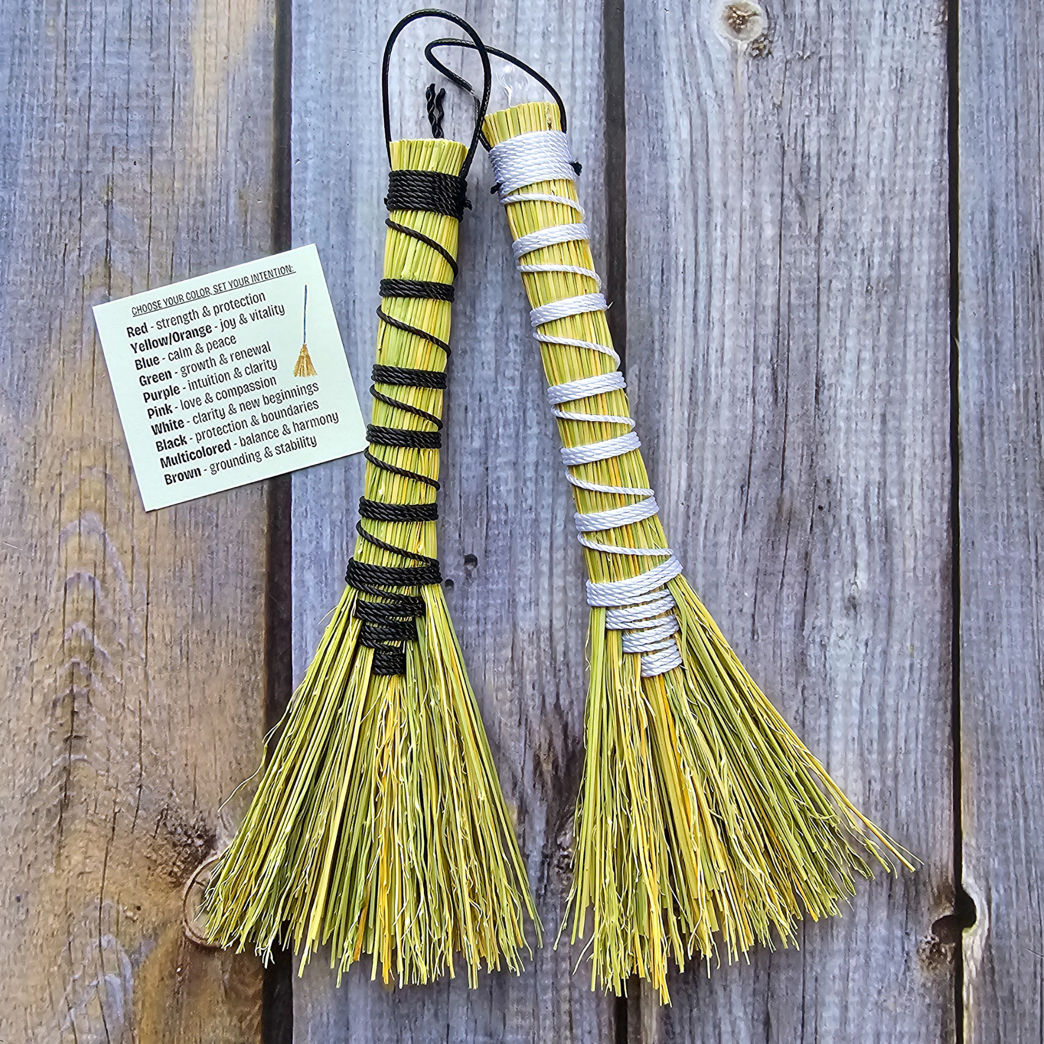 Pocket Intention Broom, Mini Handmade Hawktail Broom