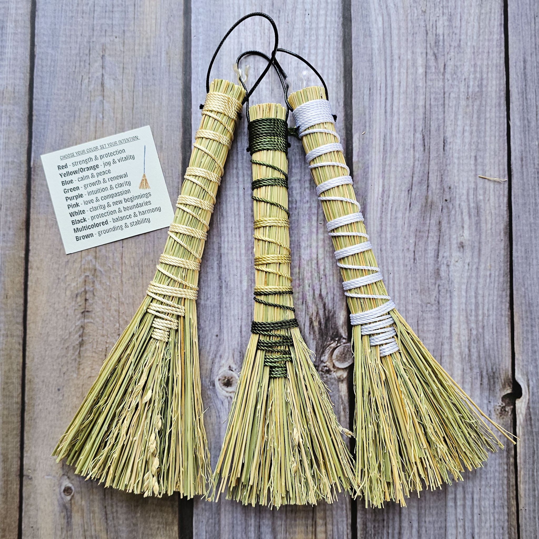 Pocket Intention Broom, Mini Handmade Hawktail Broom