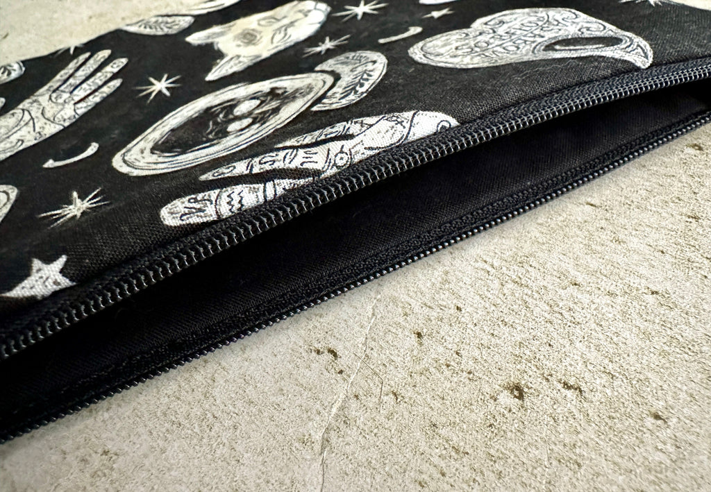 Witchy Tarot Card Bag With Zipper - Tarot Deck Storage Bag