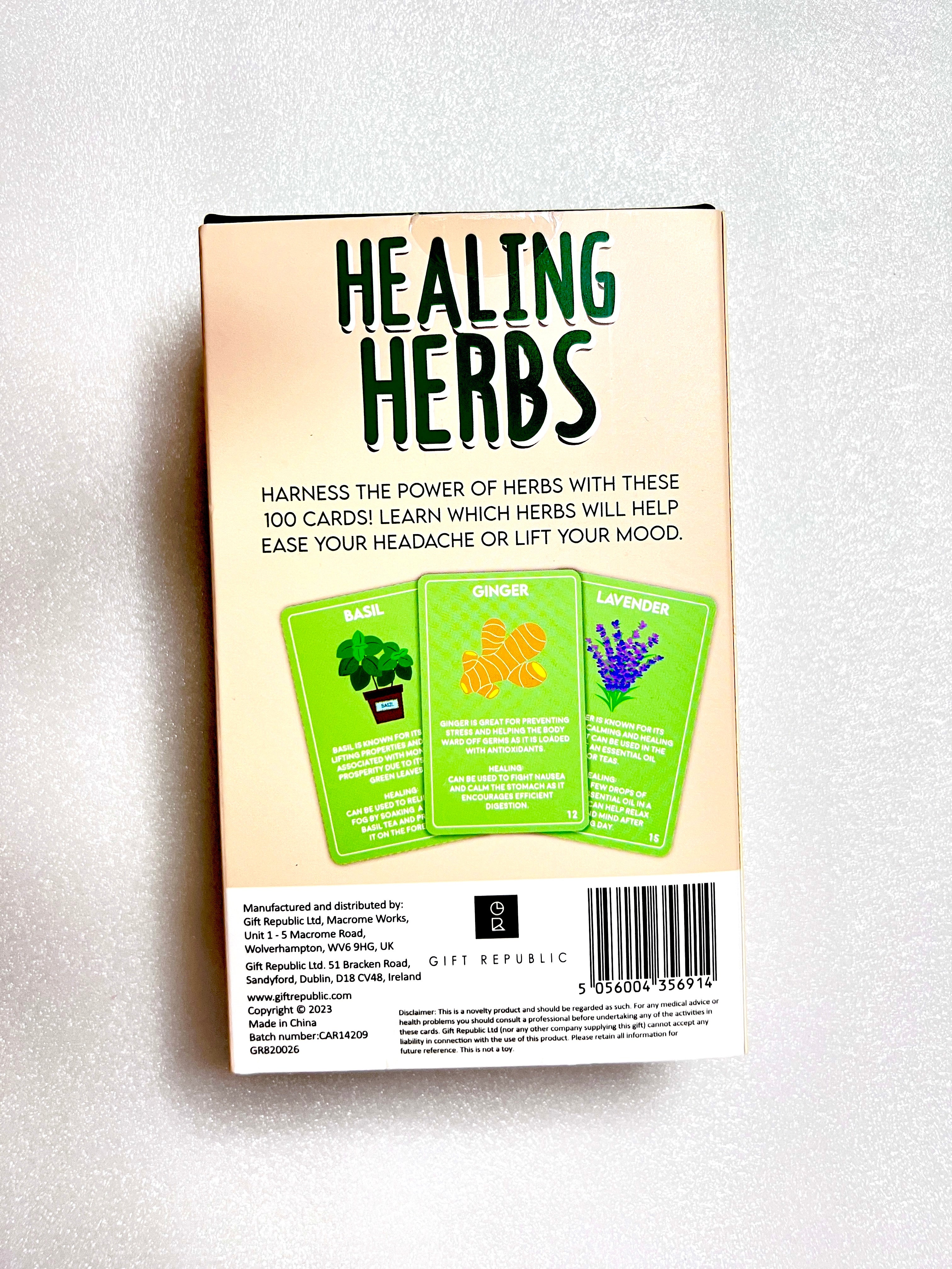 Healing Herbs - Set of 100 Cards to Learn About Holistic and Natural Healing Herbs