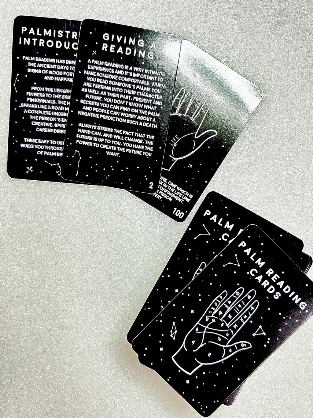Palm Readings Cards - Set of 100 Flash Cards to Learn Palmistry and Divination
