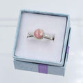 Sterling Silver Round Rhodochrosite Ring - Size 7 - Loving, Compassionate & Healing