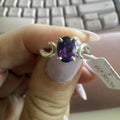 Sterling Silver Geometric-Cut Amethyst Ring – Size 5 – Protection, Intuition & Higher Clarity
