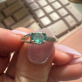 Emerald Ring Size 5 – Petite Oval Emerald in Open-Split Sterling Band