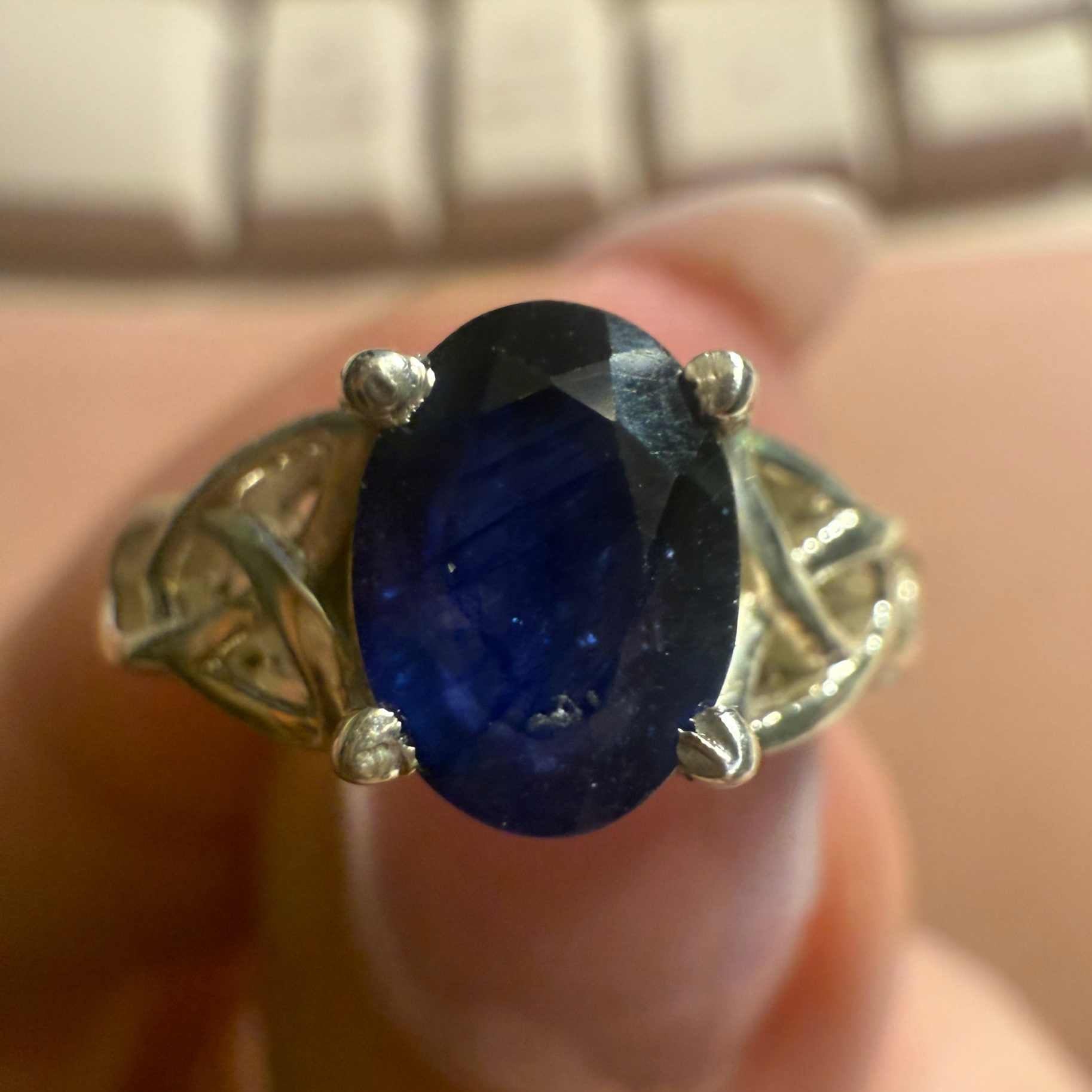 Sterling Silver Celtic Sapphire Ring – Size 5