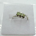 Sterling Silver Triple Circle Peridot Ring - Size 5 -Positivity, Growth & Renewal