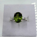 Sterling Silver Faceted Oval Peridot Ring - Size 7 -Positivity, Growth & Renewal