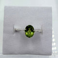 Sterling Silver Oval Peridot Ring - Size 8 -Positivity, Growth & Renewal
