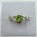 Sterling Silver Double Swirl Peridot Ring - Size 7 -Positivity, Growth & Renewal