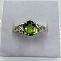 Sterling Silver Celtic Knot Banded Peridot Ring - Size 8-Positivity, Growth & Renewal