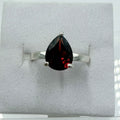 Sterling Silver Pear-Cut Garnet Ring – Size 6 – Passion, Strength & Grounding