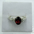 Sterling Silver Oval Garnet Scroll Ring – Size 7 – Passion, Strength & Grounding