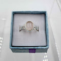 Sterling Silver Split Banded Oval Rose Quartz - Size 8 - Loving, Soothing & Heart Opening