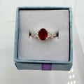 Sterling Silver Bow Band Ruby Ring - Size 6 - Passionate, Vital & Empowering