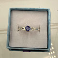 Sterling Silver Double Swirl Round Tanzanite Ring - Size 10 - Spiritual, Intuitive & Elevated