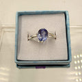 Sterling Silver Split Banded Oval Tanzanite Ring - Size 10 - Spiritual, Intuitive & Elevated