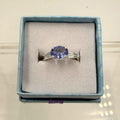 Sterling Silver Horizon Set Oval Tanzanite Ring - Size 6 - Spiritual, Intuitive & Elevated