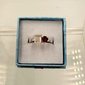Sterling Silver Garnet & Rose Quartz  Ring - Size 7 - Loving, Passionate & Healing