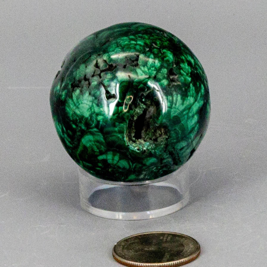 Malachite Crystal Sphere Heart Chakra Transformation