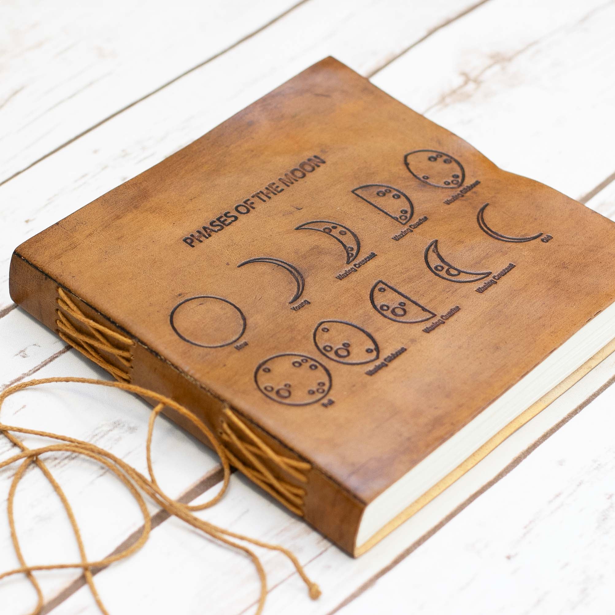 Moon Phases Leather Journal