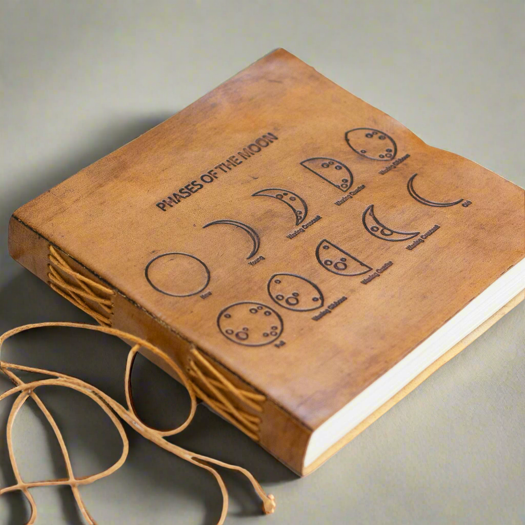 Moon Phases Leather Journal
