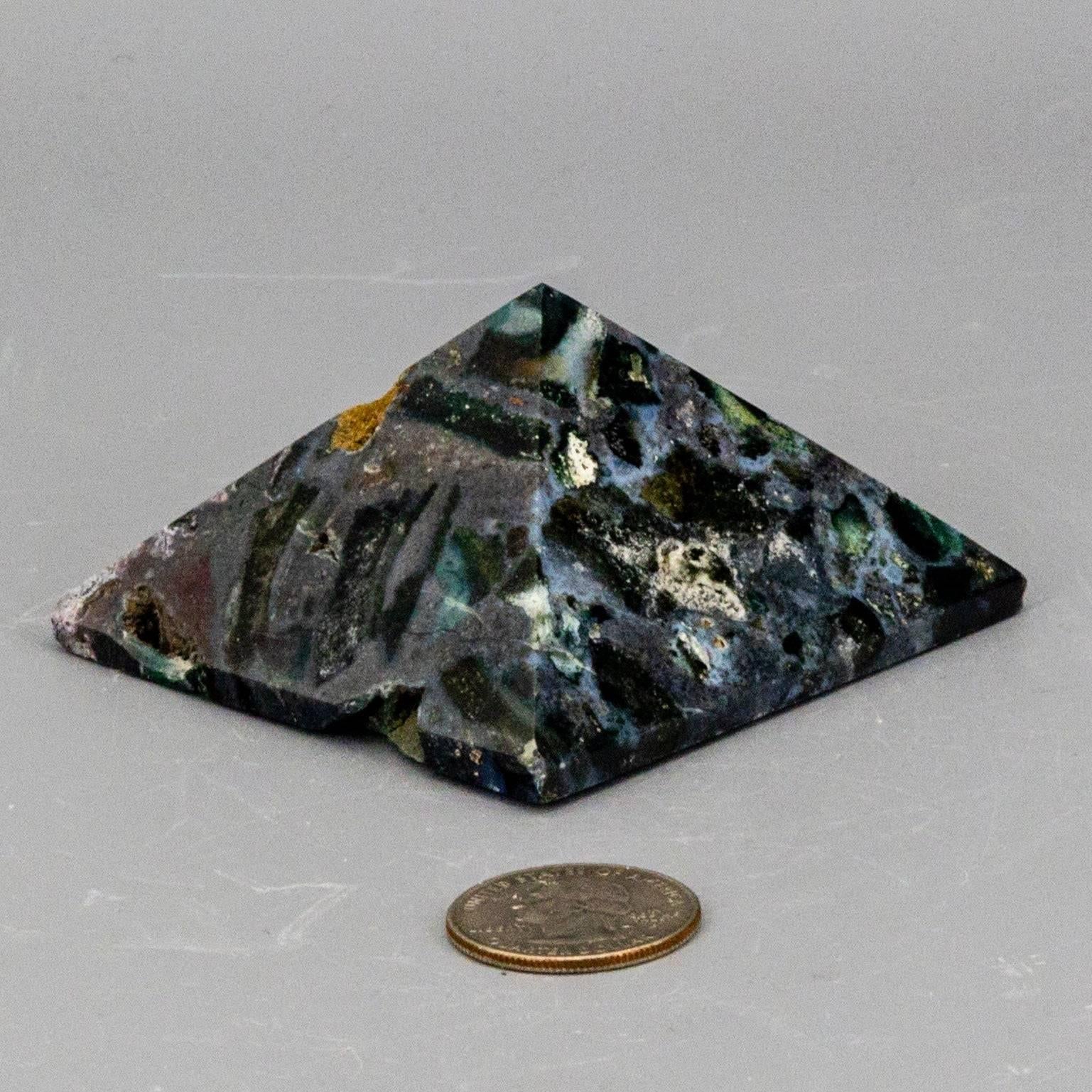 Moss Agate Crystal Pyramid for Growth and Abundance