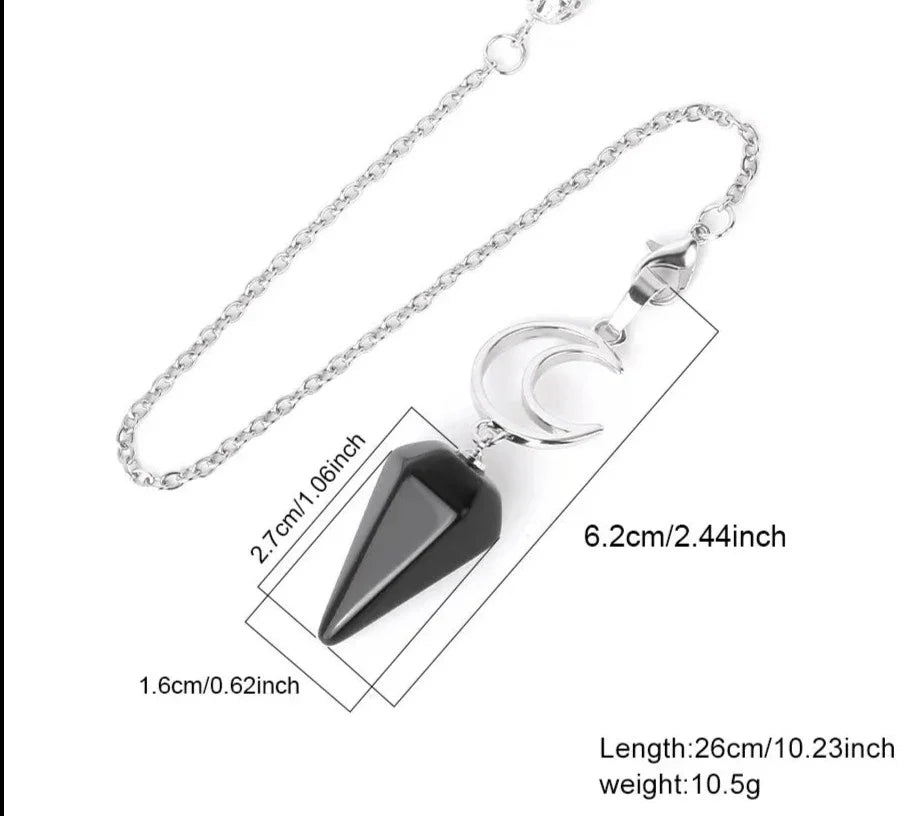 Crystal Crescent Moon Pendulums