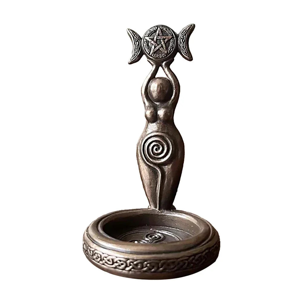 Goddess Triple Moon Candle Holder