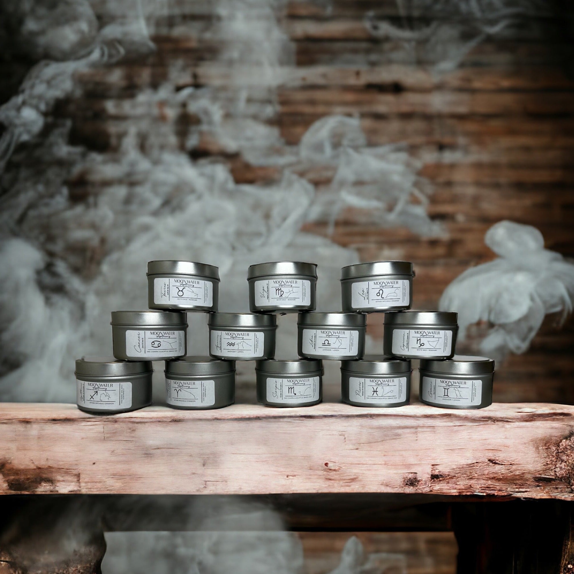 Zodiac Candles – 6 oz Astrology Inspired Candles with 40+ Hour Burn Time -- by Moon Water Apothecary!
