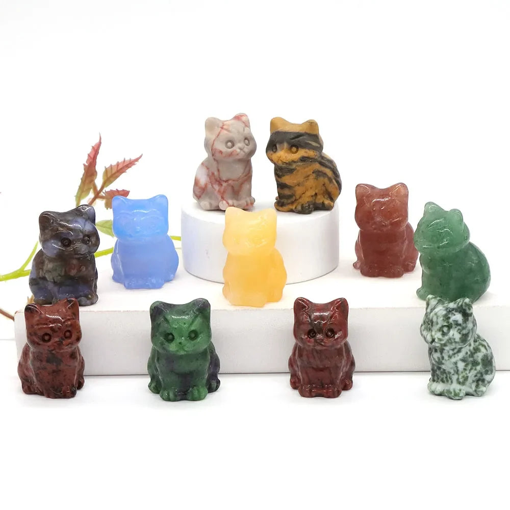 Crystal Cat Statues
