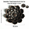 Lotus Flower Incense Burner | Metal Wax Melt Holder for Temple and Home