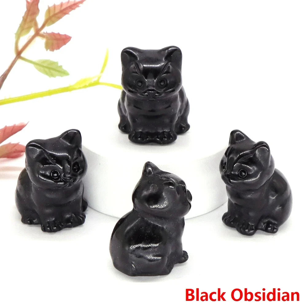 Crystal Cat Statues