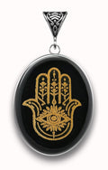 Obsidian Hamsa UP Symbology Gemstone for Warding