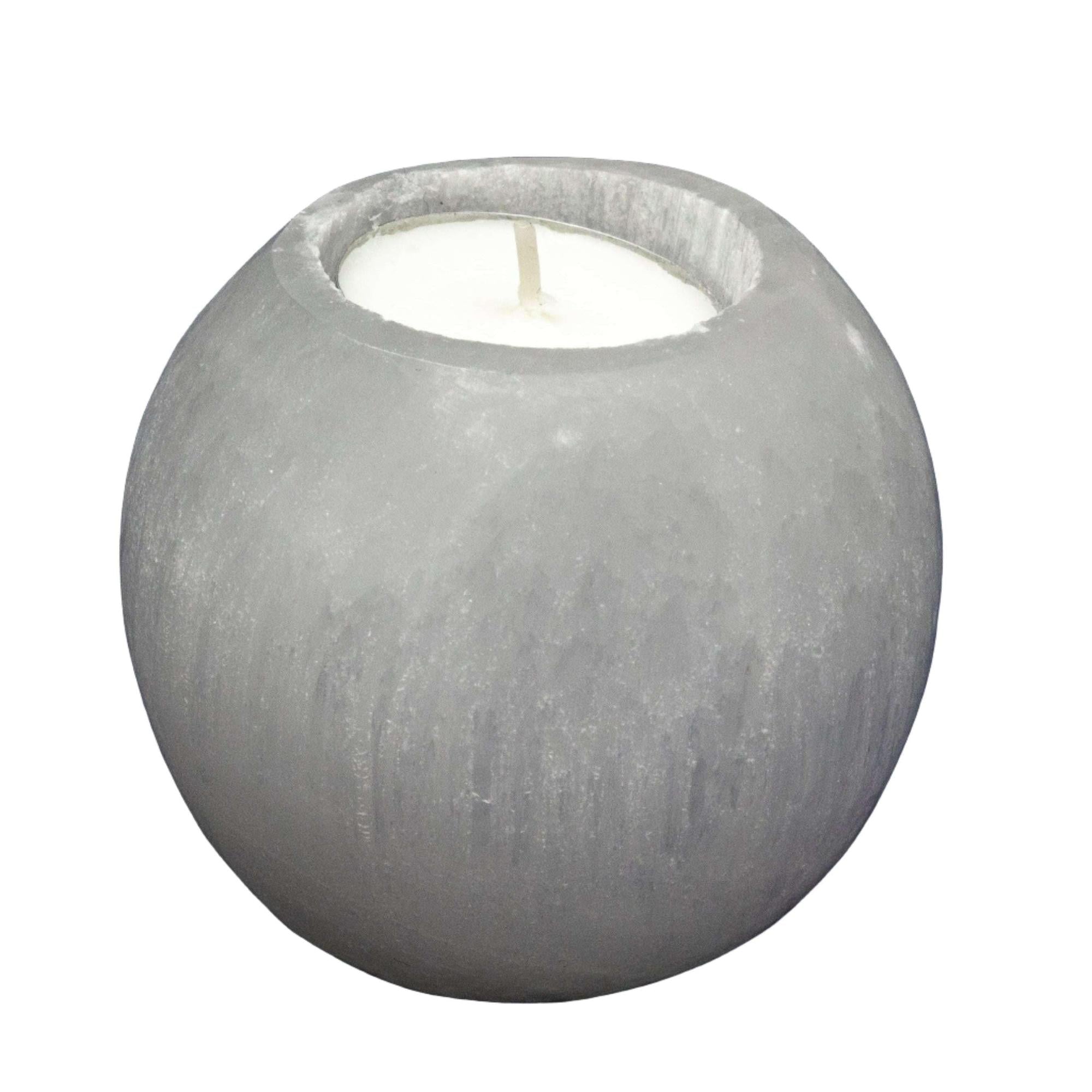 Selenite Crystal Round Tealight Candle Holder Glowing