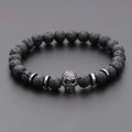 Lava Rock Skull Bracelet