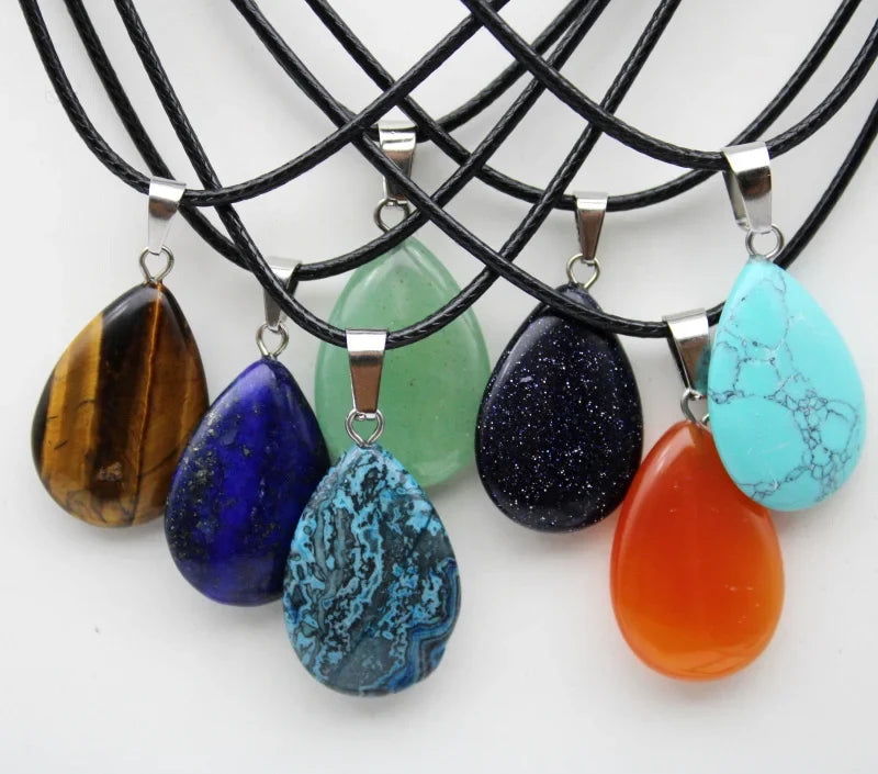 Crystal Teardrop Pendant Necklace