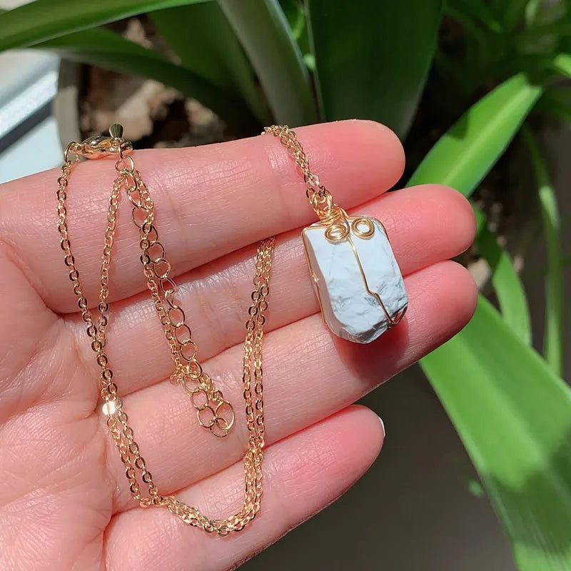 Raw Crystal Wire Wrap Necklaces