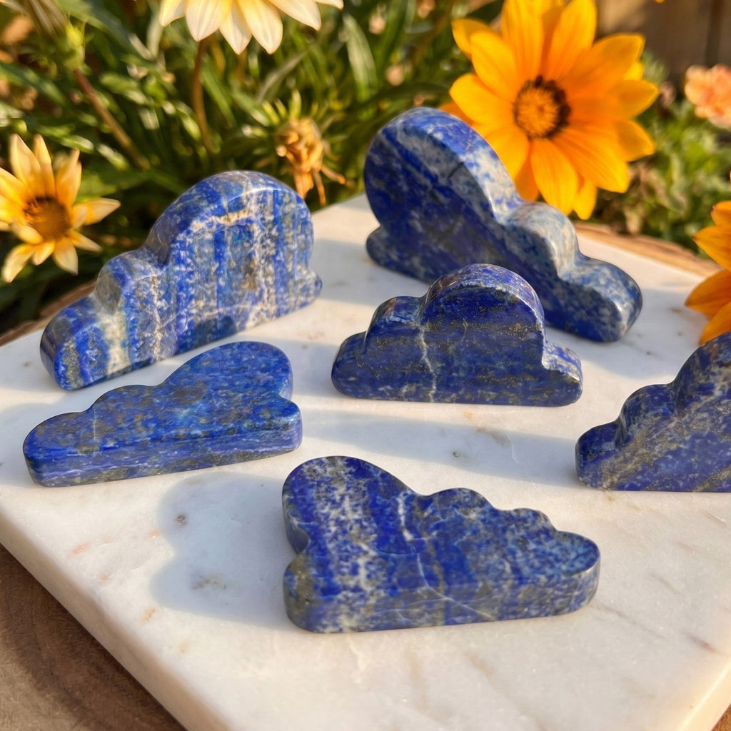 Lapis Lazuli Cloud Shape Carving (Mixed Sizes)